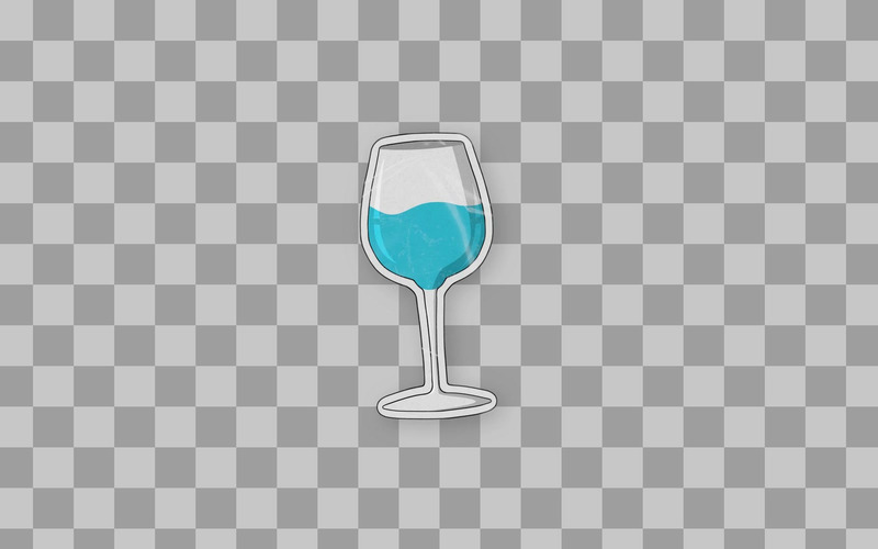 Adesivo per riempire il bicchiere di vino blu - Caratteristiche Immagine 1