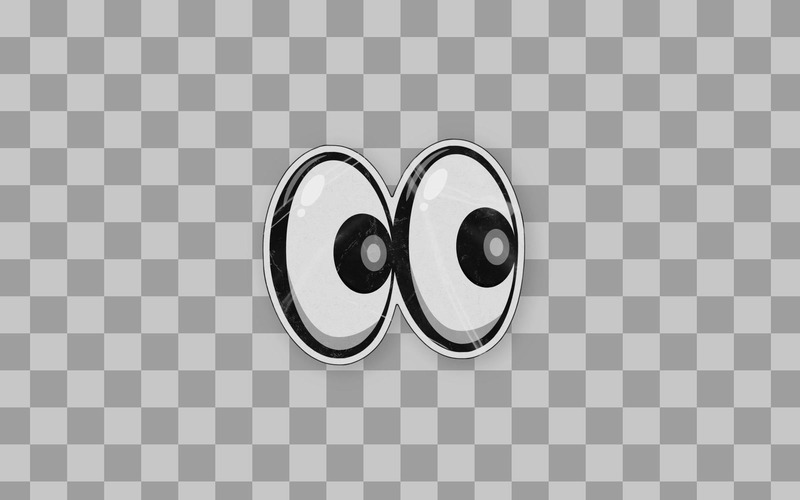 Adesivo con occhi finti da cartone animato - Caratteristiche Immagine 1