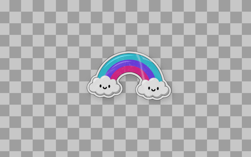 Adesivo con nuvola sorridente e arcobaleno - Caratteristiche Immagine 1