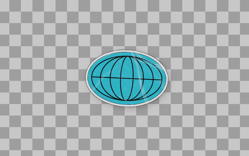 Spinning Teal Globe World Sticker - Features Image 1