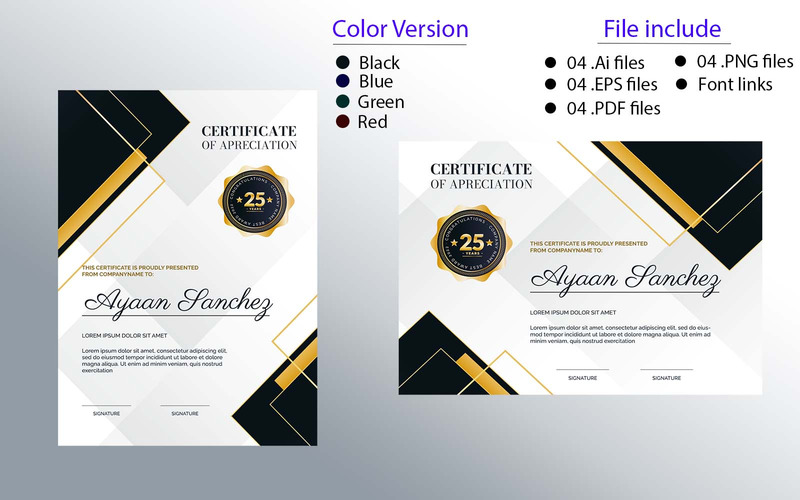 Certificate of Appreciation Templates - Features Image 1