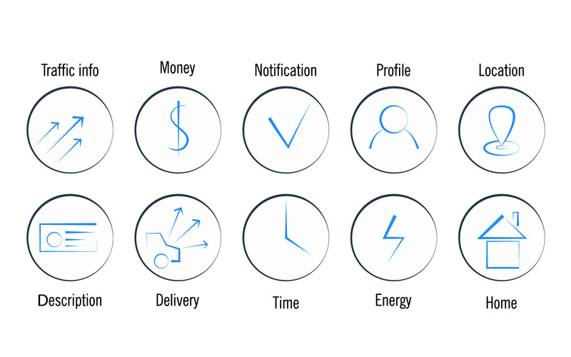 Dieci Icone Per Il Web, Stile Semplice - Caratteristiche Immagine 1