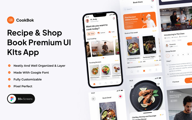 CookBok - Recept & Book Store Premium UI Kits App - Features Image 1