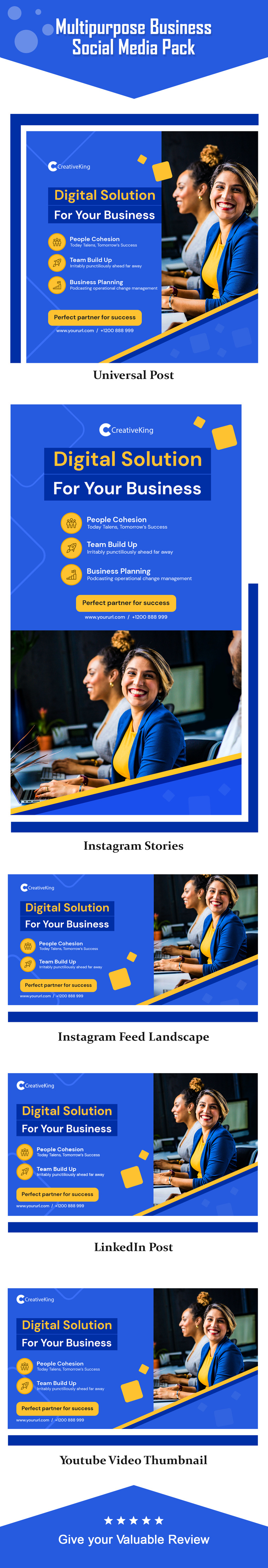 Multipurpose Business Social Media Pack PSD Template - Features Image 1