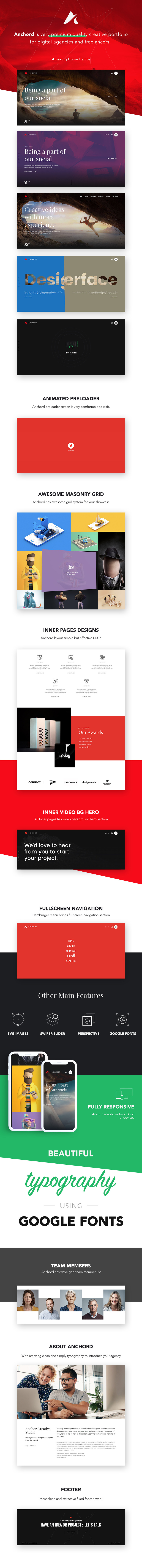 Anchor | Freelancer & Creative Agency Portfolio WordPress Theme - Features Image 1