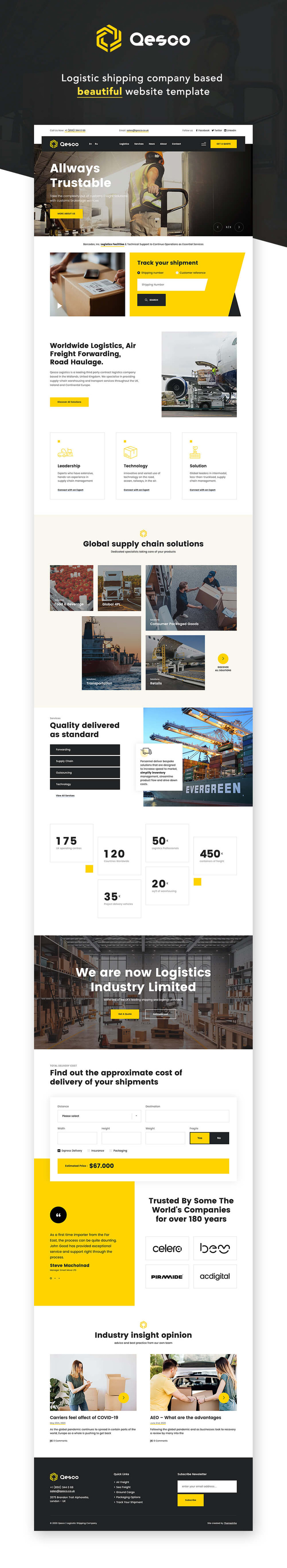 Qesco | Logistic Shipping Company WordPress Theme - Features Image 1