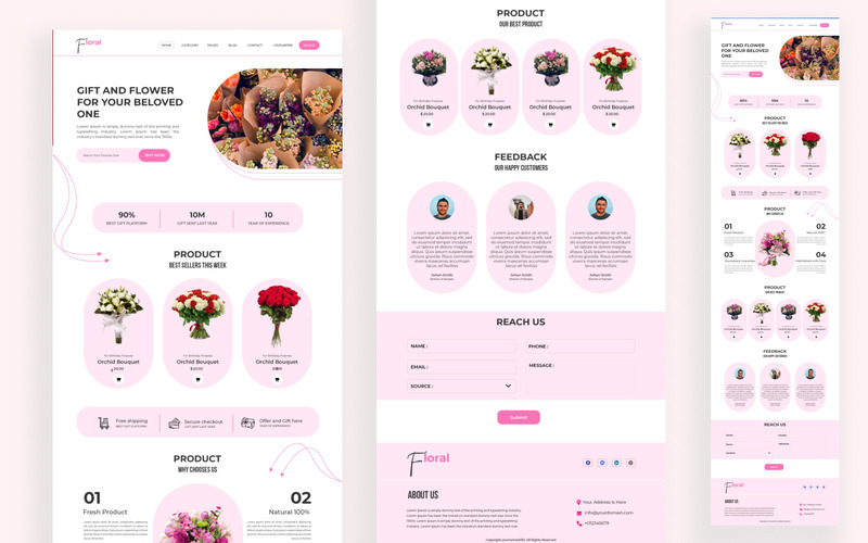 Diseño de página de destino web de venta de flores - Características Imagen 1