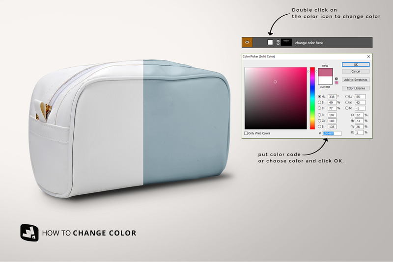 Front View Travel Makeup Bag Mockup - Features Image 3