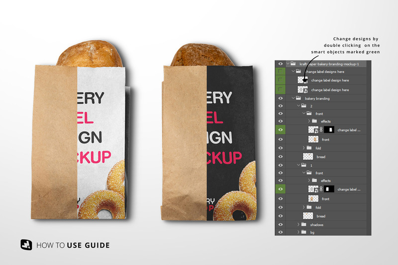 Mockup di branding di prodotti da forno in carta kraft - Caratteristiche Immagine 2