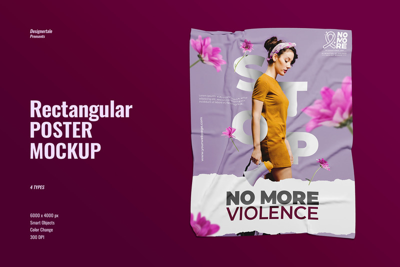 Flat Lay Rectangular Poster Mockup - Features Image 1