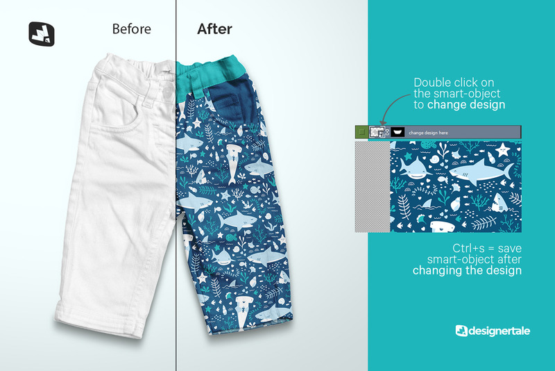 Mockup di jeans per bambini vista dall'alto - Caratteristiche Immagine 2