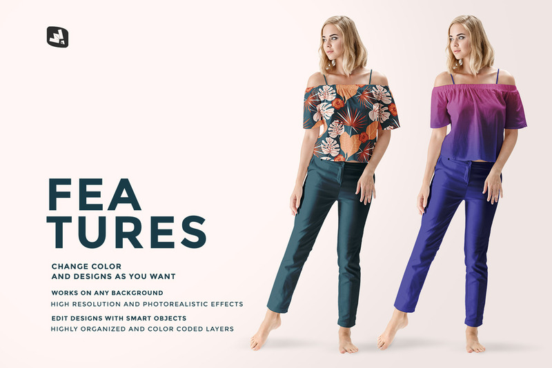 Mockup di abbigliamento estivo femminile - Caratteristiche Immagine 8