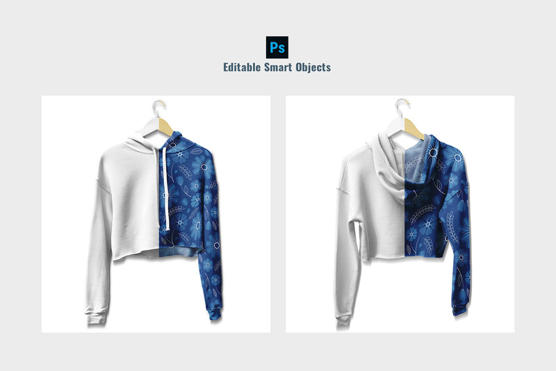 Hängende Crop Top Hoodie Mockup - Eigenschaften Bild 2
