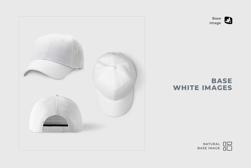 Snapback Baseball Cap Set Mockup - Features Image 8
