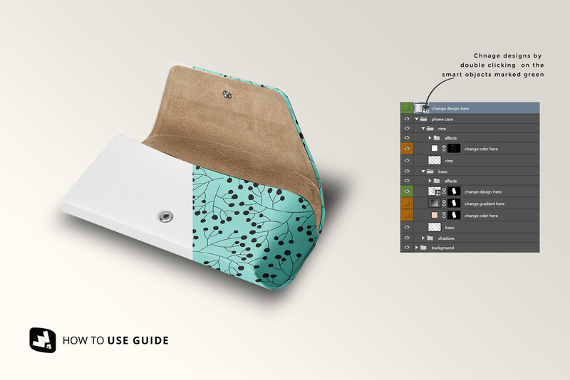 Mockup di scatola per occhiali in pelle - Caratteristiche Immagine 2