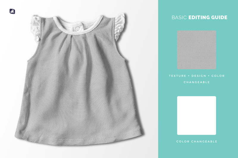 Ruffle Sleeve Baby Girl Top Mockup 258370 TemplateMonster