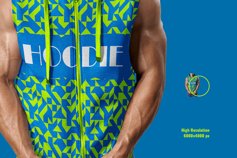 Férfi ujjatlan kapucnis kapucnis makett - Features Image 4