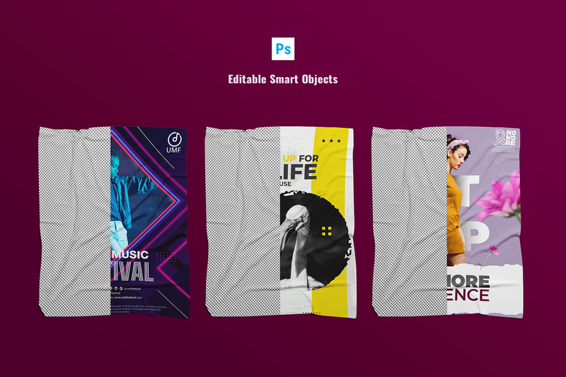 Flat Lay Rectangular Poster Mockup - Features Image 2