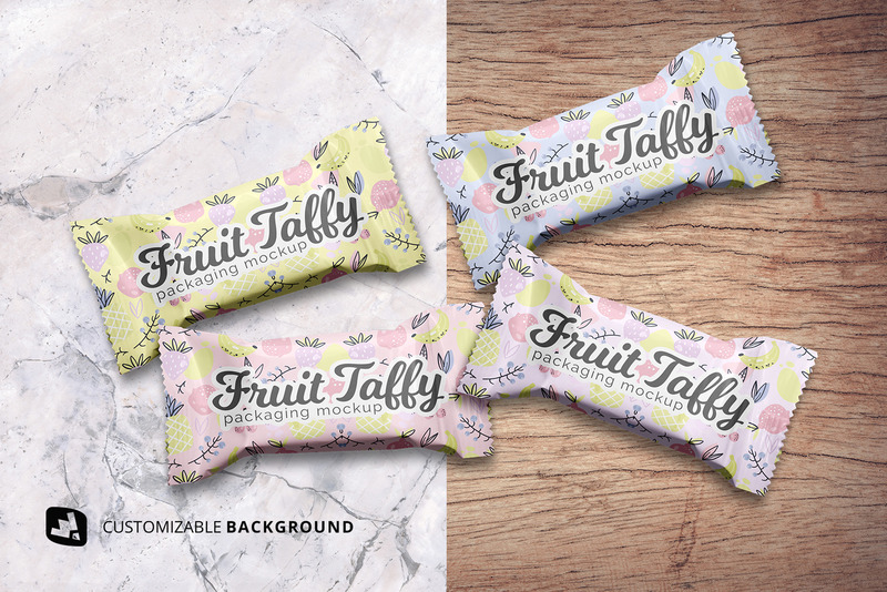 Mockup di imballaggio Taffy vista dall'alto - Caratteristiche Immagine 4