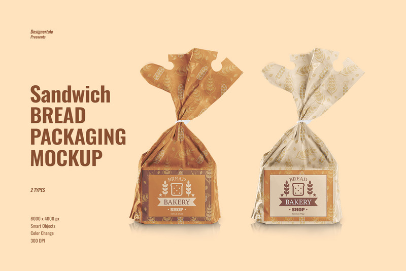 Sandwich Bread Packaging Mockup - Features Image 1