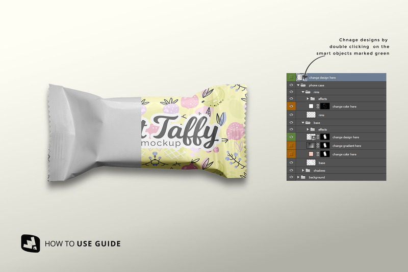 Mockup di imballaggio Taffy vista dall'alto - Caratteristiche Immagine 2