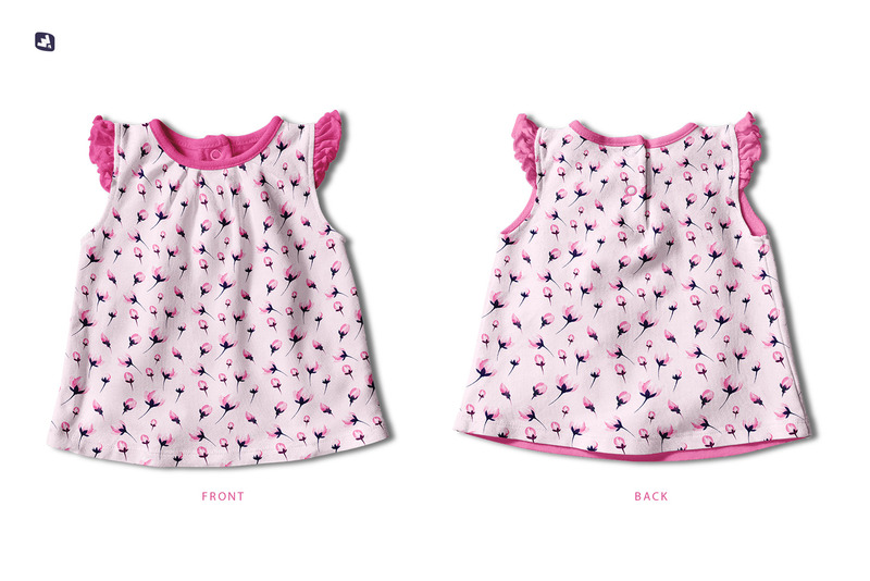 Ruffle Sleeve Baby Girl Top Mockup 258370 TemplateMonster