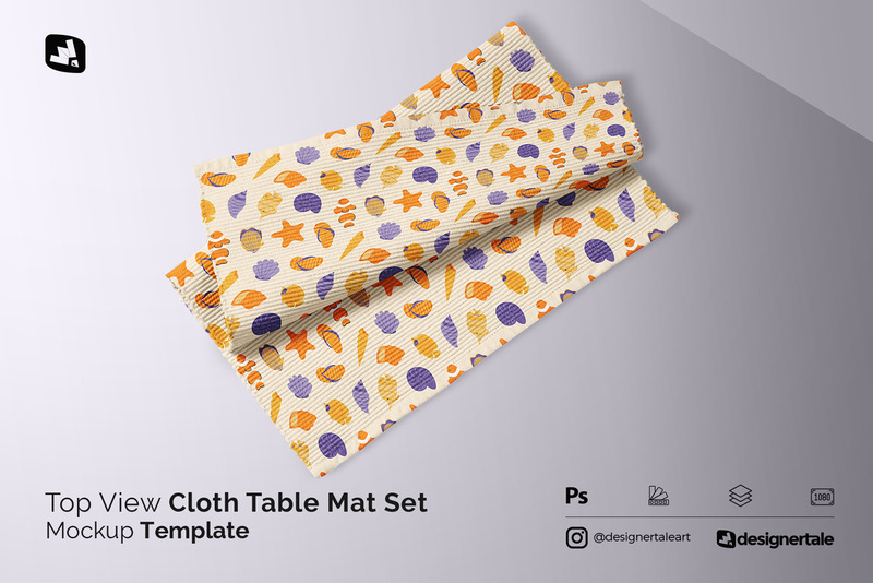 Top View Cloth Table Mat Set Mockup - Features Image 1