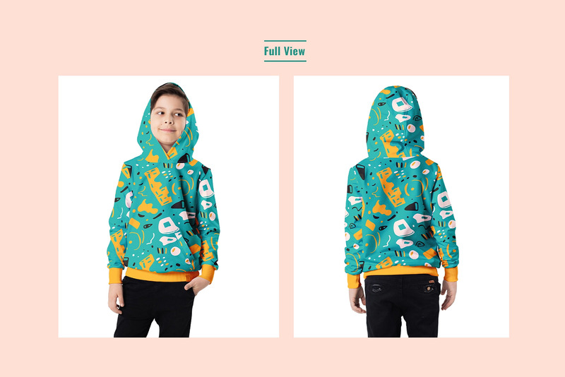 Gyerek pulóver kapucnis makett - Features Image 3