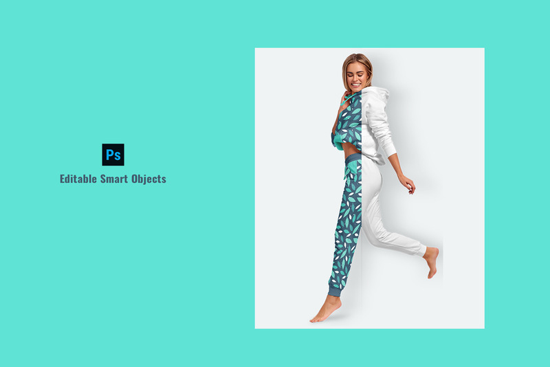 Top View Womens Tracksuit Mockup - Features Image 2