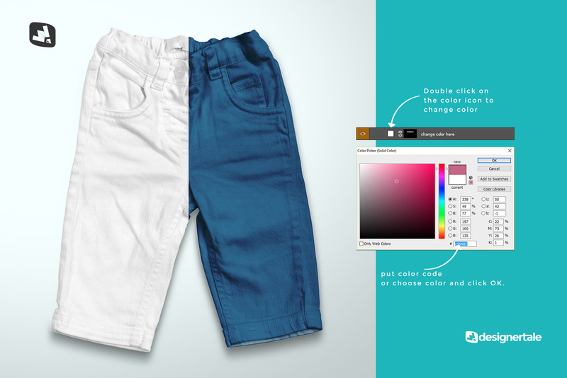 Mockup di jeans per bambini vista dall'alto - Caratteristiche Immagine 3