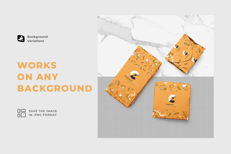 Takeout Food Packaging Set Mockup - Features Image 2