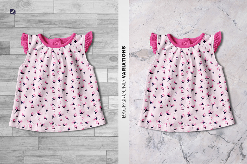 Ruffle Sleeve Baby Girl Top Mockup 258370 TemplateMonster