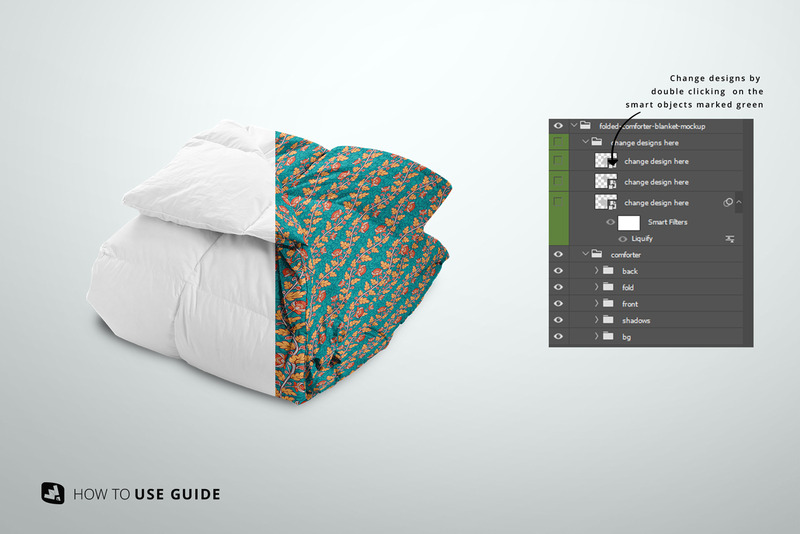 Folded Comforter Blanket Mockup - Features Image 2