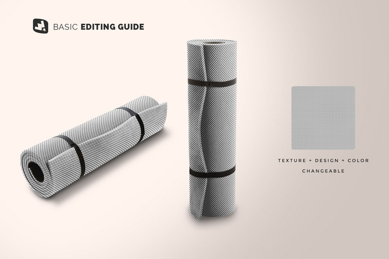 Rolled Up Yoga Mat Set Mockup - Features Image 9