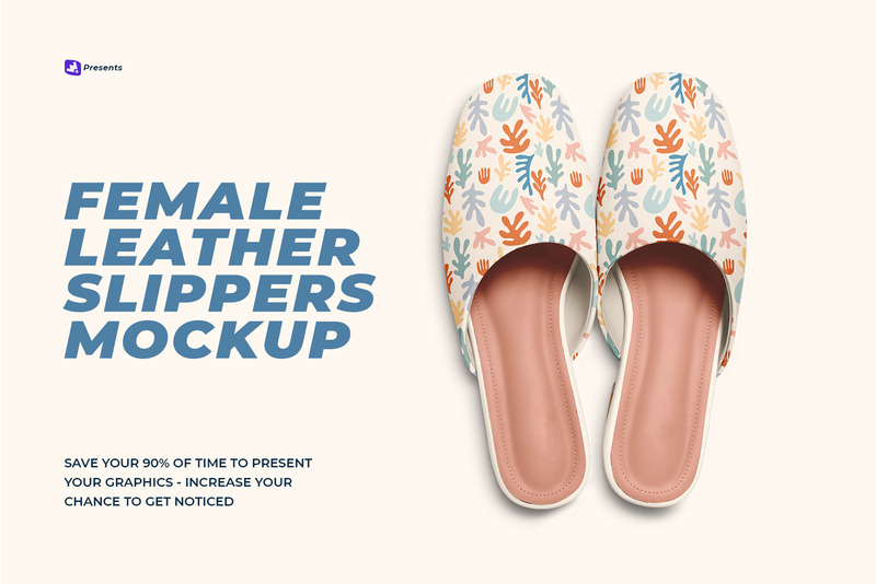 Female Leather Slippers Mockup - Features Image 1