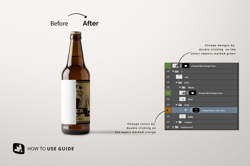Maqueta de empaque de botellas de cerveza artesanal - Características Imagen 2