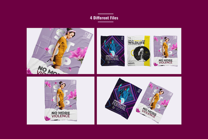 Flat Lay Rectangular Poster Mockup - Features Image 3