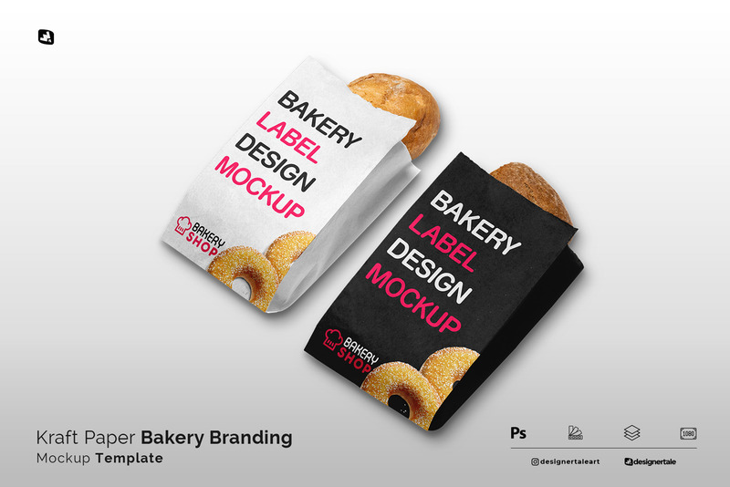 Mockup di branding di prodotti da forno in carta kraft - Caratteristiche Immagine 1