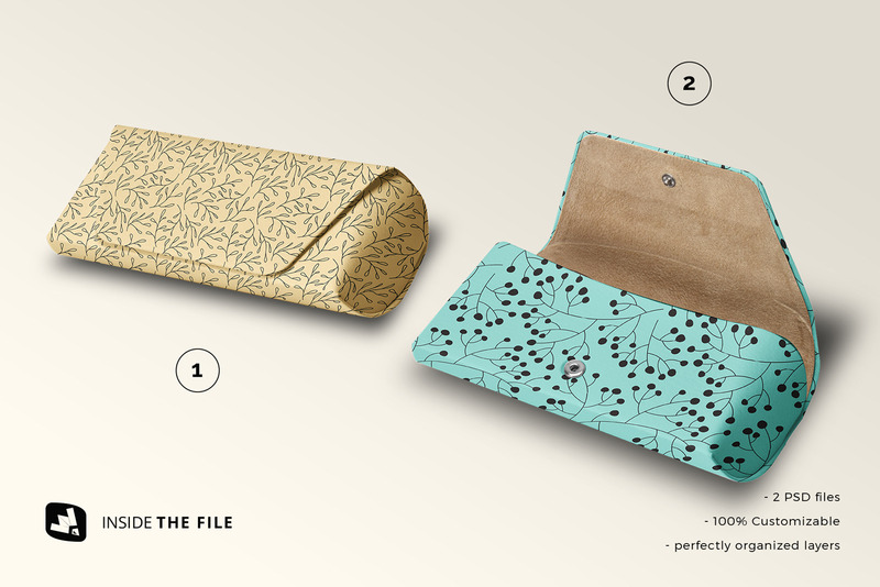 Mockup di scatola per occhiali in pelle - Caratteristiche Immagine 4