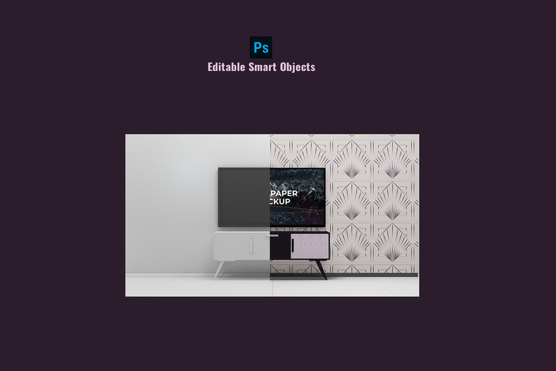Tv Unit & Wallpaper Scene Mockup - Features Image 2