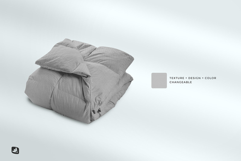 Folded Comforter Blanket Mockup - Features Image 8