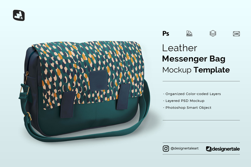 Mockup di borsa a tracolla in pelle - Caratteristiche Immagine 1