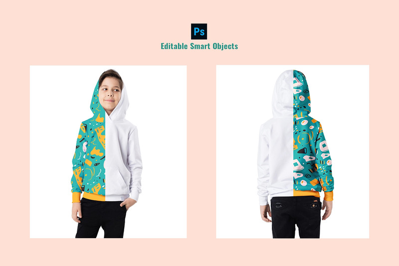 Gyerek pulóver kapucnis makett - Features Image 2