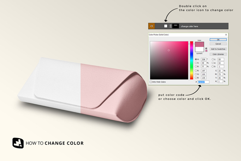 Mockup di scatola per occhiali in pelle - Caratteristiche Immagine 3