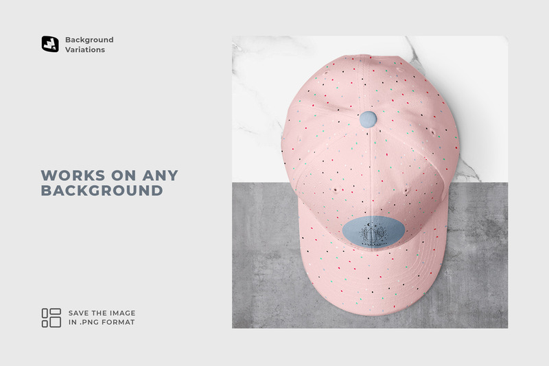 Snapback Baseball Cap Set Mockup - Features Image 3