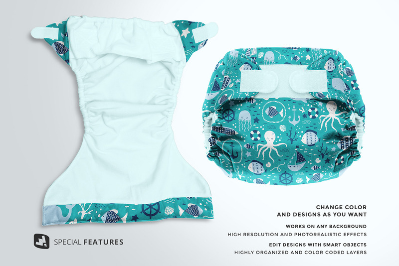 Reusable Velcro Cloth Diaper Mockup - Features Image 7