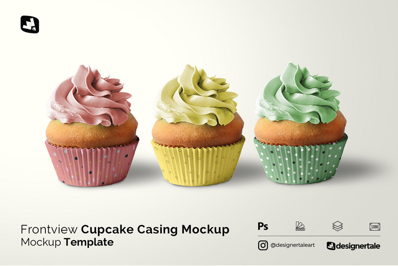 Mockup di involucro per cupcake con vista frontale - Caratteristiche Immagine 1