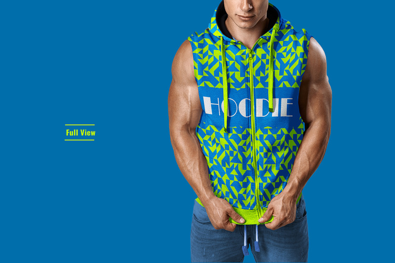 Férfi ujjatlan kapucnis kapucnis makett - Features Image 3