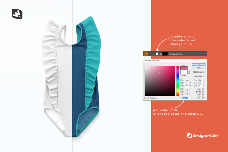Baby Girl’s Ruffled Swimsuit Mockup - Features Image 3