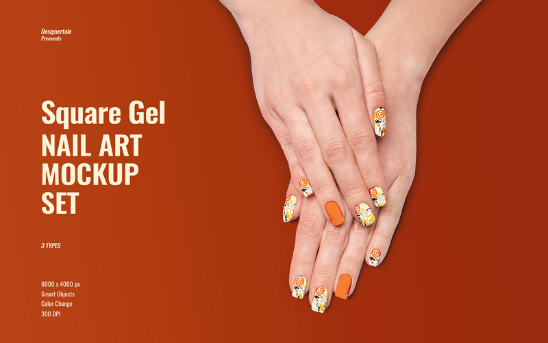Set di mockup quadrati per nail art in gel - Caratteristiche Immagine 1